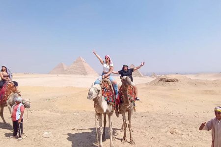 Egypt Tours Portal Customers Riding Camels At Giza